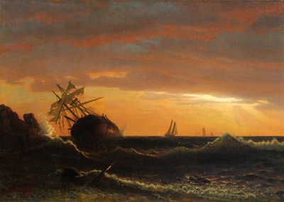 Beached Ship by Albert Bierstadt